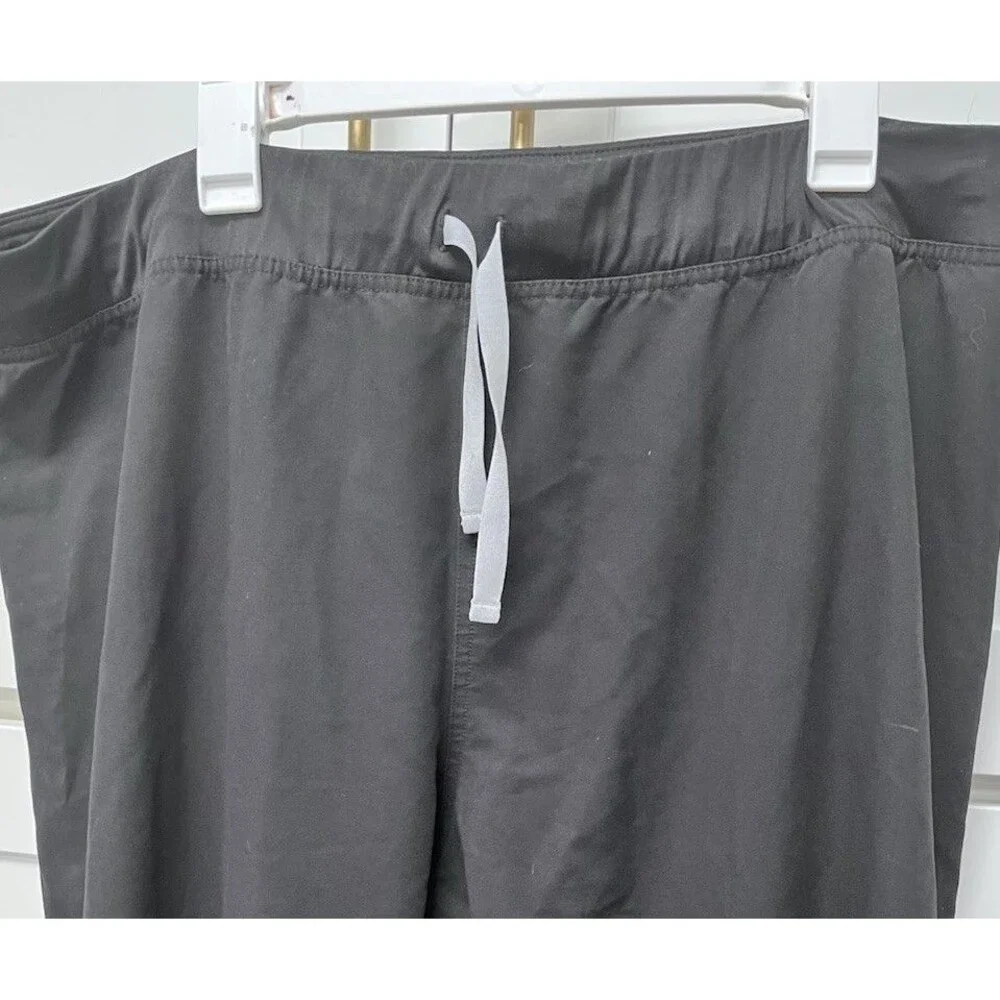Men's FIGS Technical Collection Black Scrub Pants  Size XXL Drawstring Waist